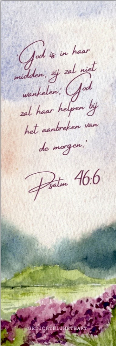 Boekenlegger “God is in haar midden”