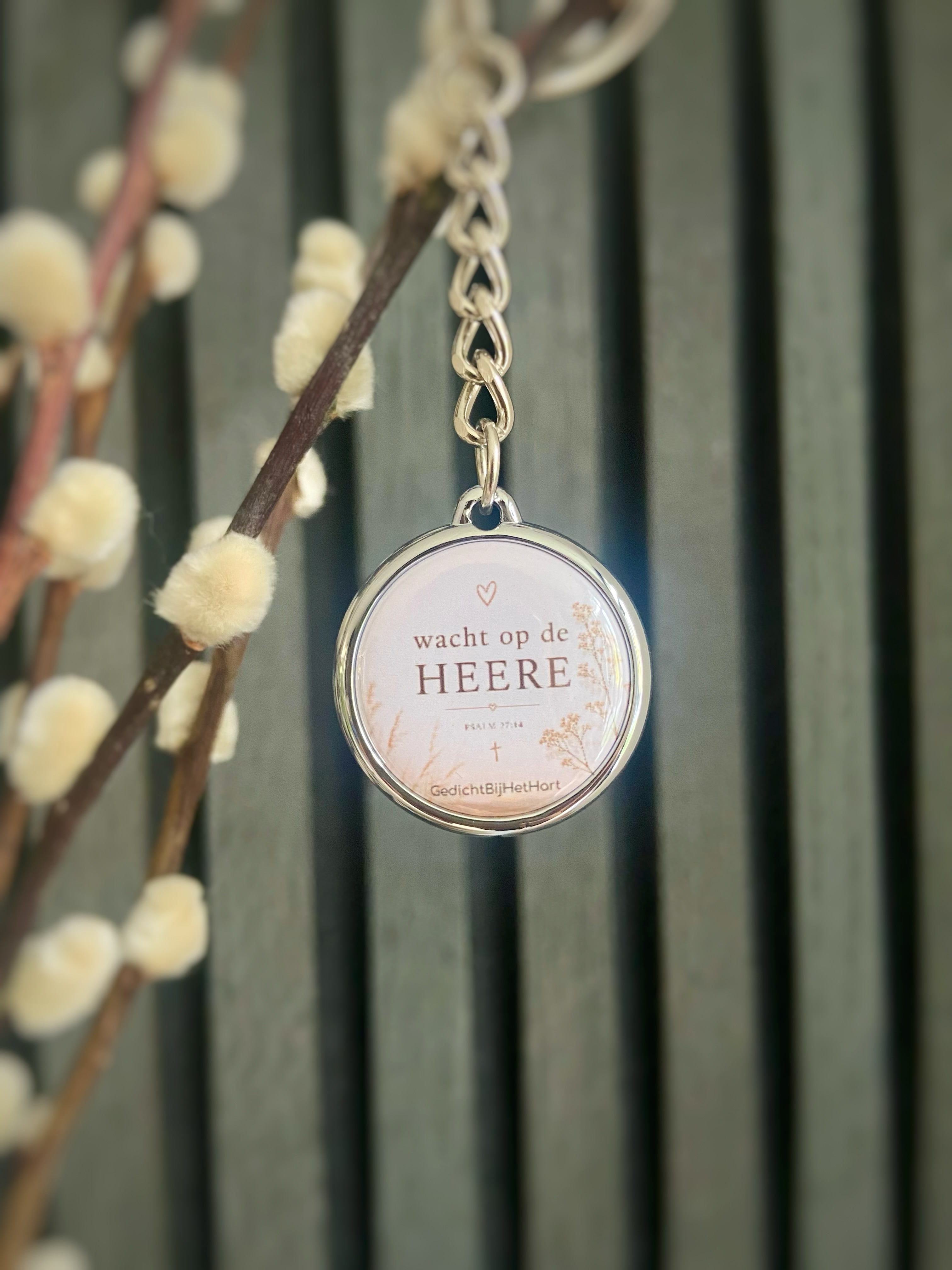 Sleutelhanger “wacht op de HEERE”